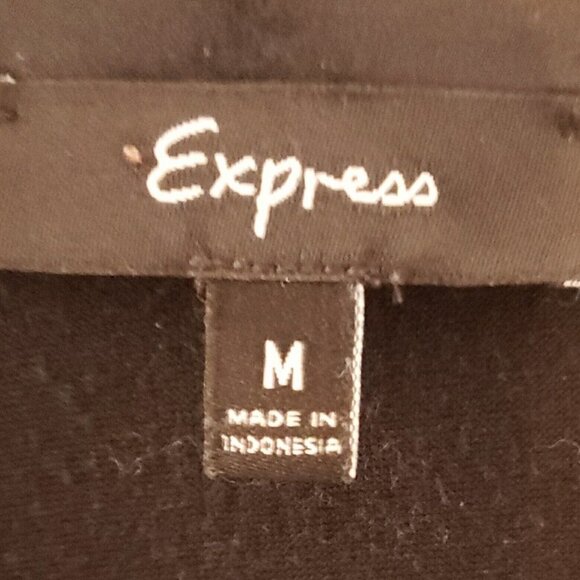 Express Womens Dark Blue Sparkle Sleeveless Tunic Faux Leather Trim Medium - Picture 6 of 8